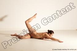 Underwear Gymnastic poses Woman White Moving poses Athletic medium brown Dynamic poses Academic